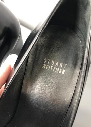 Stuart weitzman кожаные туфли на каблуке с открытым носком  бант босоножки лоферы owens rundholz5 фото