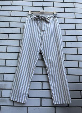 Полосатые брюки штаны с завязками хлопок zara10 фото