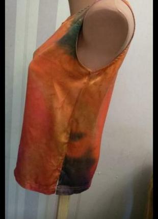 Шелк шелковая блуза майка топ батик винтаж6 фото