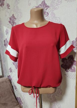 Универсальная блуза красного цвета бренд atmosphere, размер м.2 фото