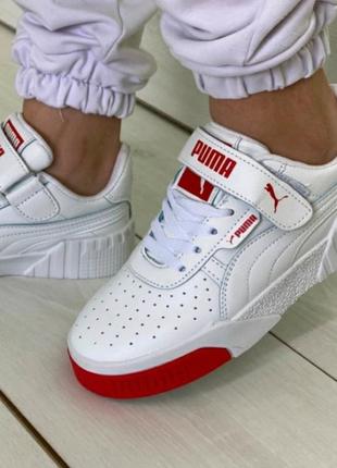 Кеды puma в двух цветах белые, красно-белые1 фото