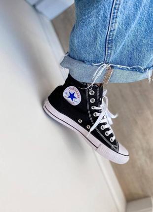 Converse chuk taylor classic black high женские высокие кеды конверс черные5 фото