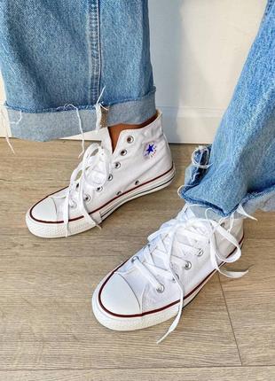 Converse chuk taylor classic white high женские высокие кеды конверс белые