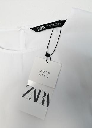 Белый костюм блуза и юбка хлопок из поплина zara7 фото