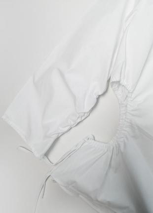 Белый костюм блуза и юбка хлопок из поплина zara6 фото