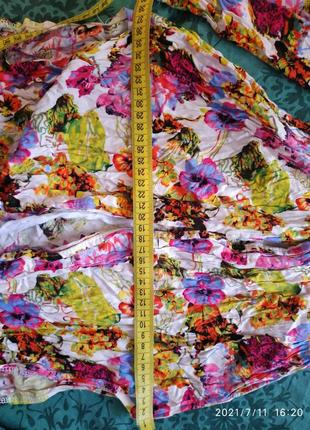 Комбез летний ,штаны в цветочный принт,яркий летний,легкий,размер с/м.3 фото