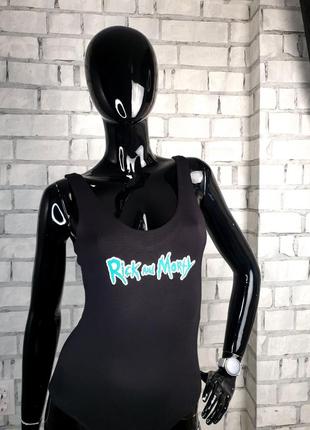 Черное боди из коллекции rick and morty