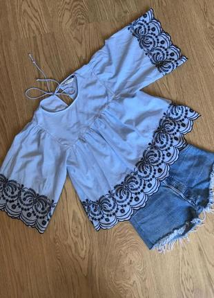 Zara топ, бохо стиль, этническая кофточка, хлопок