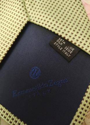 Шовковий брендовий краватка ermenegildo zegna. італія3 фото