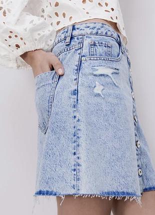 Джинсова спідниця з деніму zara 2