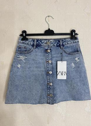 Джинсовая юбка из денима zara 3