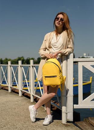 Подростковый яркий  мега стильный  желтый рюкзак для города5 фото