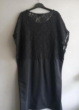 Трикотажное платье с гипюровой спинкой oversize4 фото