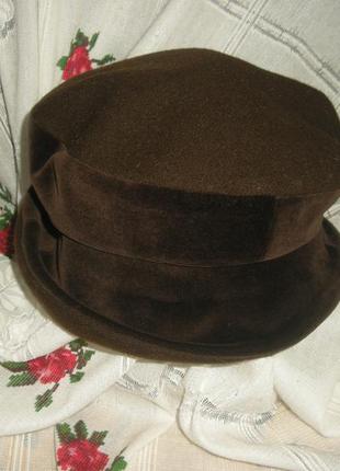 Супер шапка 60-61см.,85%шерсть,15%нейлон,коричневого цвета.1 фото