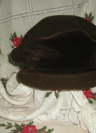 Супер шапка 60-61см.,85%вовна,15%нейлон,коричневого кольору.4 фото