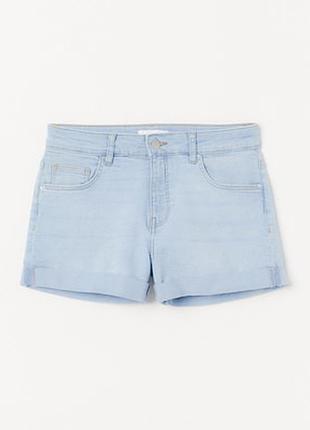 Moto голубые джинсовые шорты с подворотами xs-s