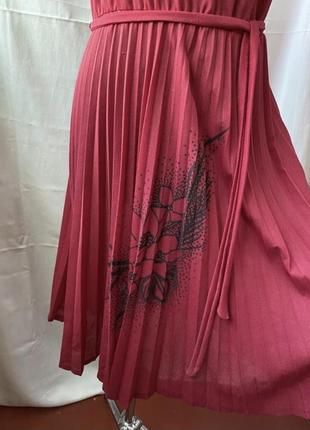 Вінтажне винного кольору сукня сукня сукня плаття спідниця плісе3 фото