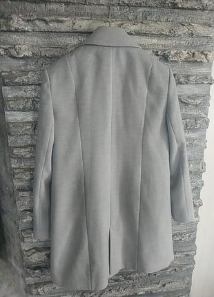 Стильный пиджак пальто серо- голубой3 фото
