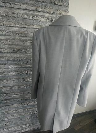 Стильный пиджак пальто серо- голубой5 фото