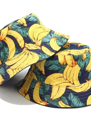 Прикольная панама панамка тренд модная панама с принтом банана