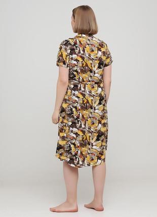 Светло-коричневое домашнее платье juliet deluxe с абстрактным узором 332342 фото