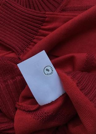 Красная кофта свитер джемпер геометрия шерсть хлопок новая7 фото