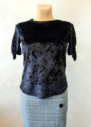 Primark бархатная блуза - футболка с завязками4 фото