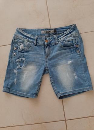 R jeans джинсовые удлиненные стрейчевые шорты как zara mango asos шорты бермуды р.38
