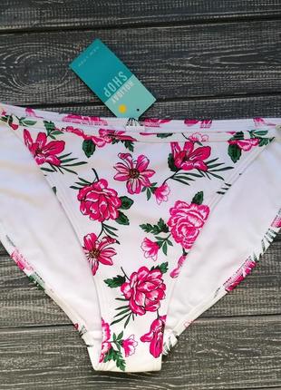 👙 swim sale 👙  белые плавки в цветы с регулировкой по бокам от new look3 фото