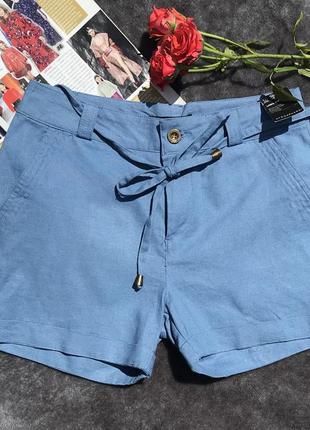 Шорты женские 100 % лён легкие высокая посадка бренд atmosphere р. s