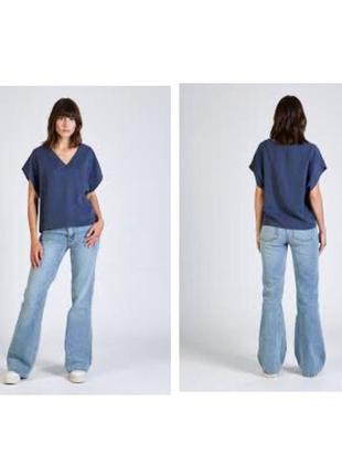 Stoffbruch летняя экологичная блуза из лиоселла топ голубая джинс rundholz owens lang6 фото