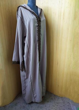 Платье каптан кимоно с капюшоном в этно стиле / галабея / абая2 фото
