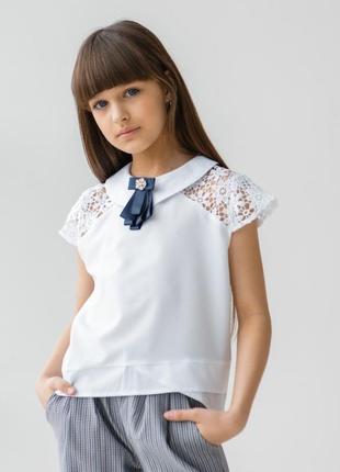 Школьная блузка для девочки р.122-140 бл-1