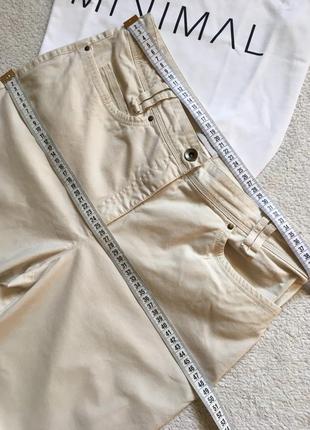 Літні котонові штани штани бежеві укорочені кюлоти surprise легкі джинси4 фото