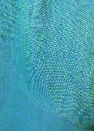 Лляні штани синьо зелені3 фото