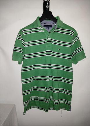Поло теніска в смужку tommy hilfiger s/p green