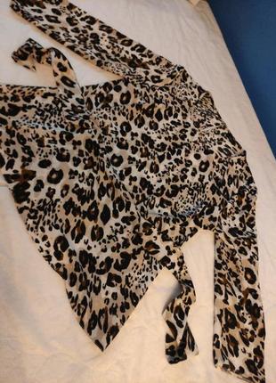 Блузка креп шифон леопард звериный принт5 фото
