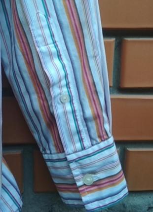 Рубашка известного бренда napapijri с длинным рукавом в полоску9 фото