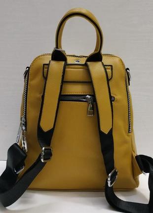 Женский небольшой рюкзак-сумка (жёлтый) 21-06-1073 фото