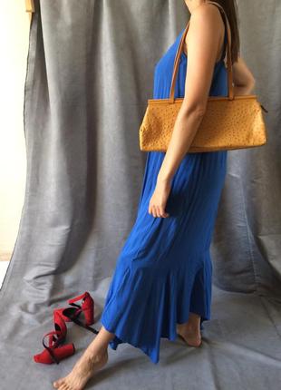 Натуральное платье  в пол  свободного кроя .