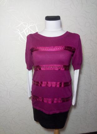 Вовняний светр з стрічками