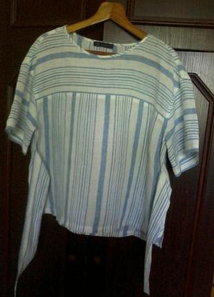 Стильная льняная блуза свободного кроя marks&spencer.