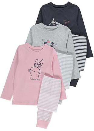 Піжама піжамка на дівчинку 3 роки штани кофта набір на 7-8 років