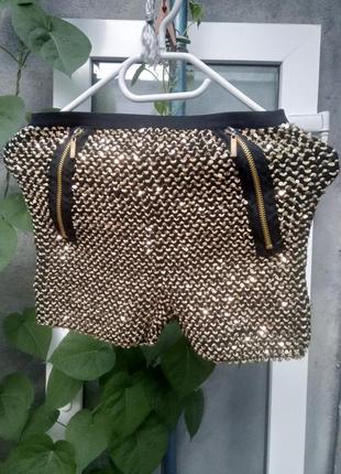 Шорты золотые
