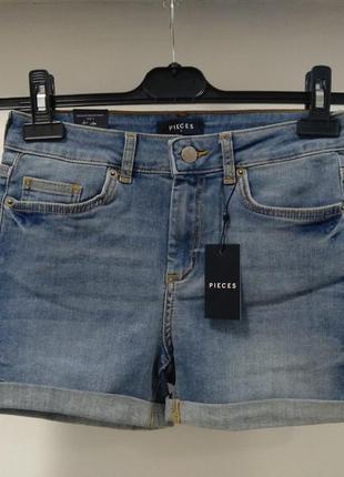 Брендовые шорты джинсовые pieces дания европа оригинал бренд оригинал
