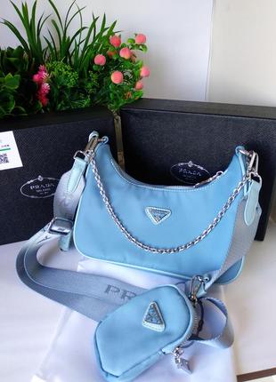 Женская сумочка через плечо голубая9 фото