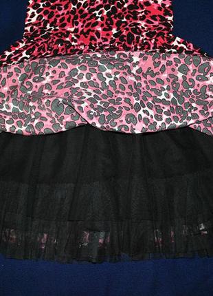 Нарядное леопардовое пышное платье на 122р.3 фото