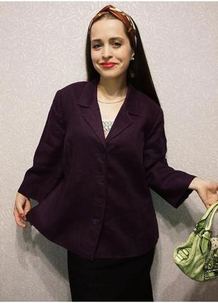 Жакет натуральный лен льняной пиджак большой размер 20