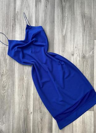 Синее миди платье-электрик 💙