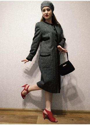 Umc collection дизайнерская вещь пальто из шерсти люкс винтаж классика леди размер м - l5 фото